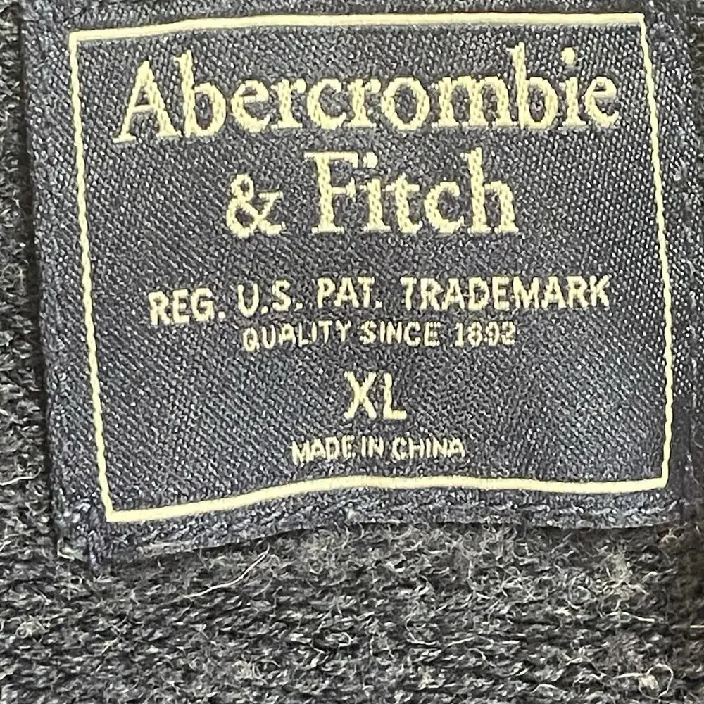ABERCROMBIE & FITCH Wool Blend 1/4 Zip Sweater Men's XL Blue-Gray